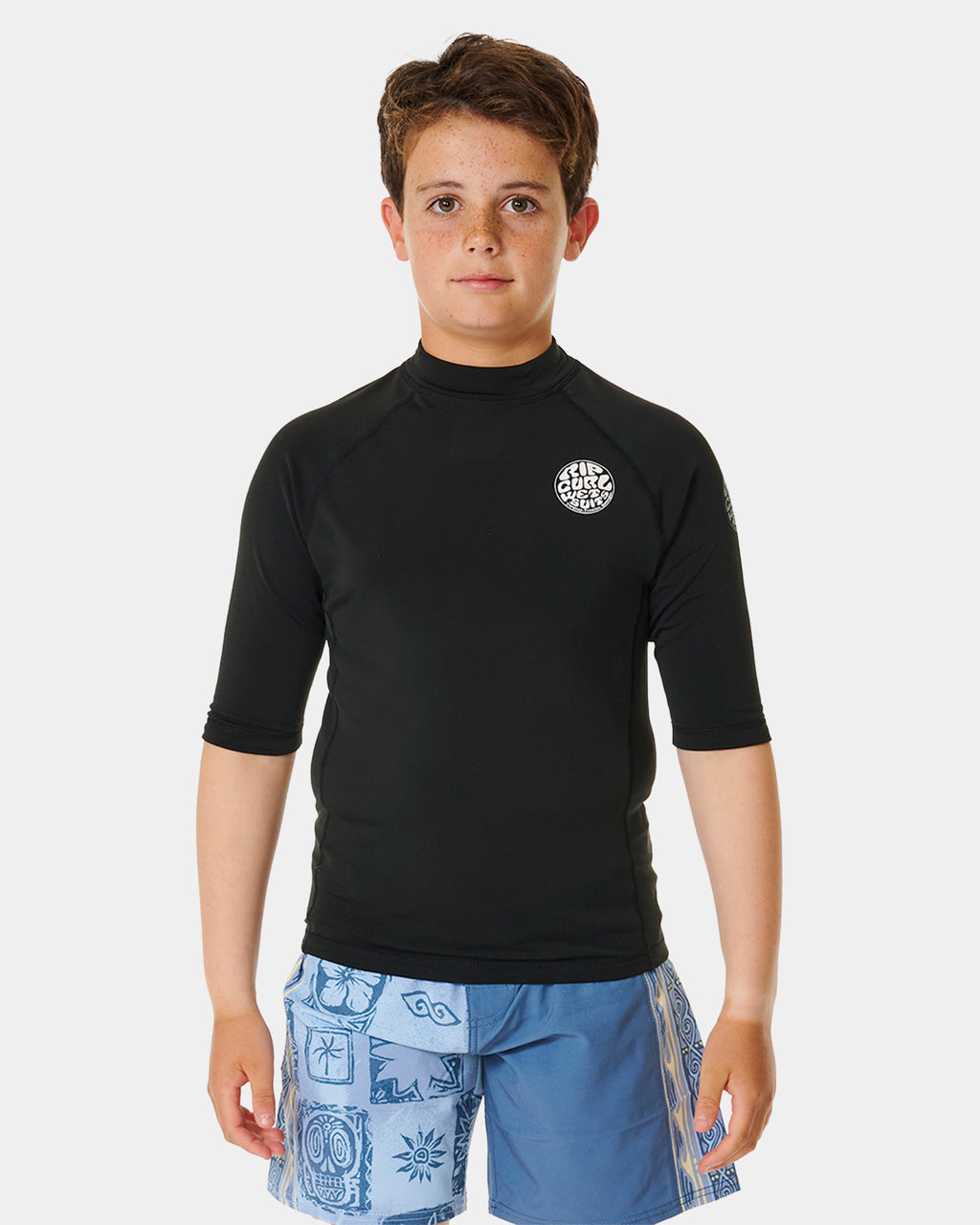 BOYS 8-16 ICONS UV BRUSHED SHORT SLEEVE RASH VEST