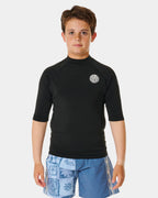 BOYS 8-16 ICONS UV BRUSHED SHORT SLEEVE RASH VEST