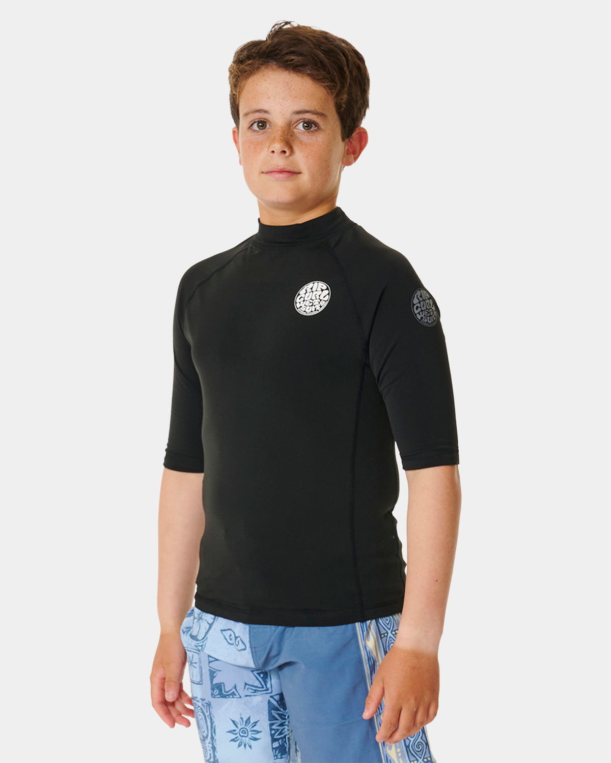 BOYS 8-16 ICONS UV BRUSHED SHORT SLEEVE RASH VEST