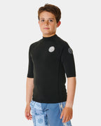 BOYS 8-16 ICONS UV BRUSHED SHORT SLEEVE RASH VEST