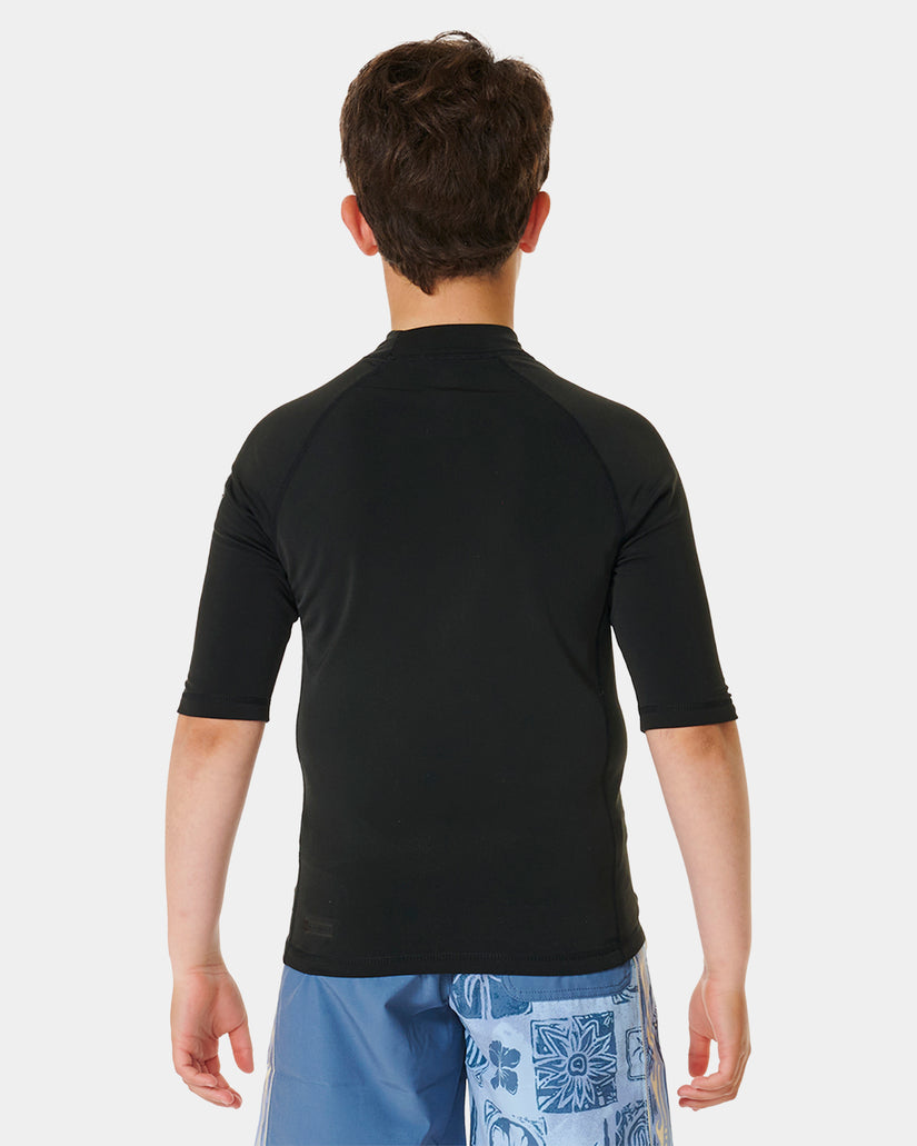 BOYS 8-16 ICONS UV BRUSHED SHORT SLEEVE RASH VEST