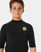 BOYS 8-16 ICONS UV BRUSHED SHORT SLEEVE RASH VEST