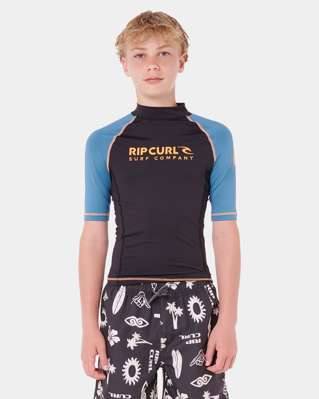 Boys 8-16 Shock UPF Short Sleeve Rash Vest