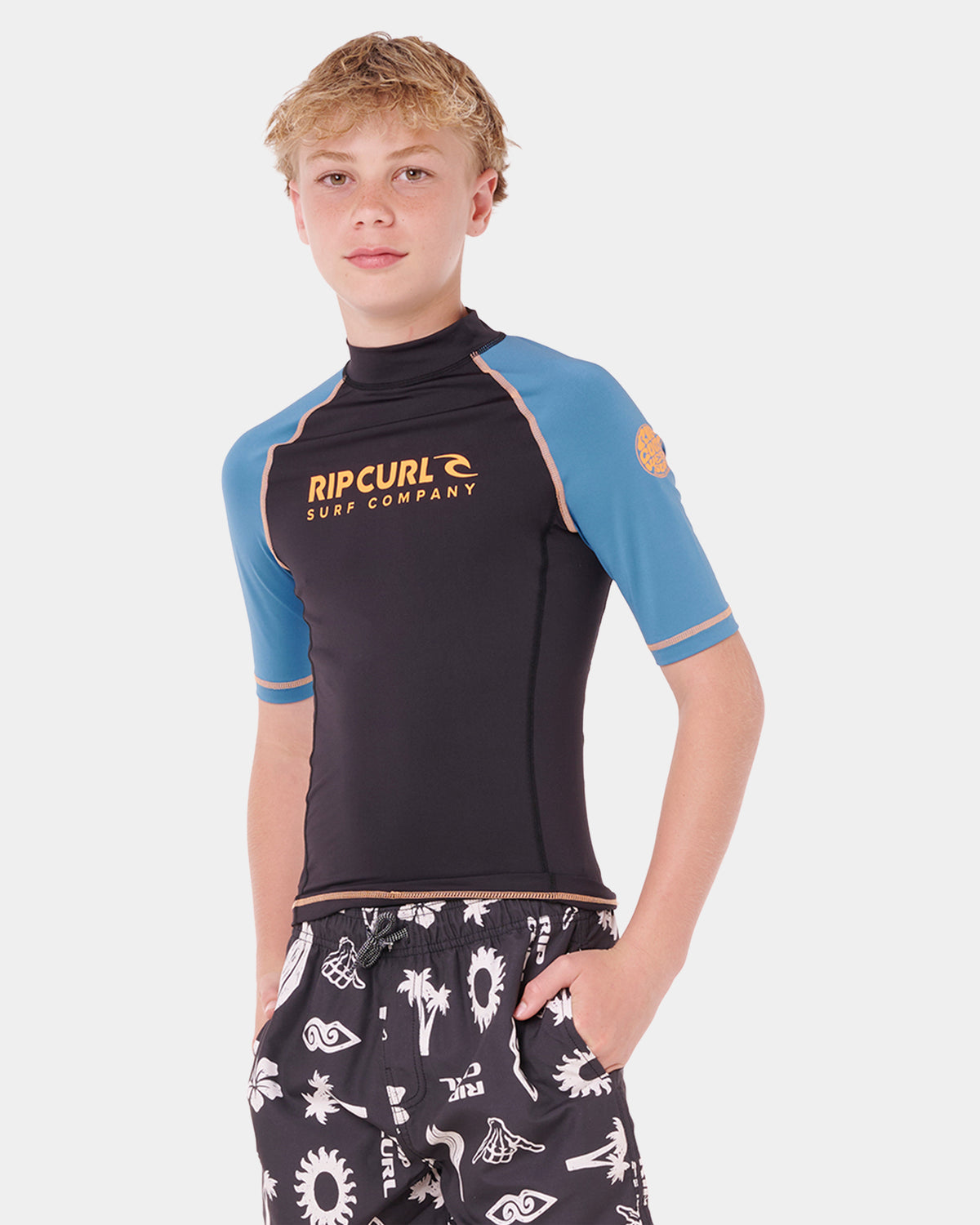 Boys 8-16 Shock UPF Short Sleeve Rash Vest