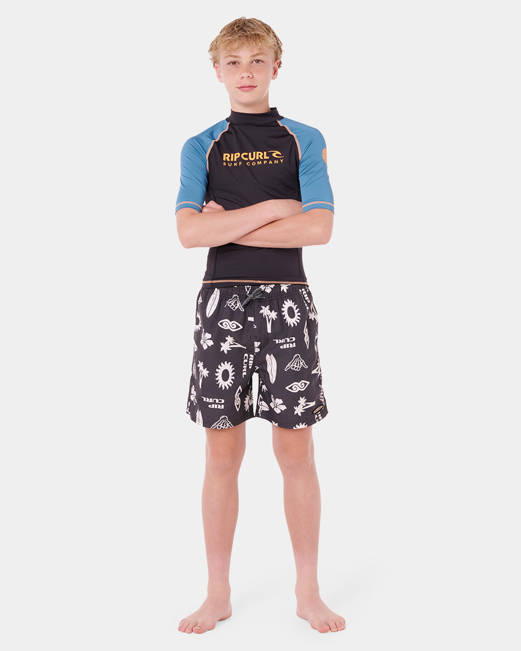 Boys 8-16 Shock UPF Short Sleeve Rash Vest