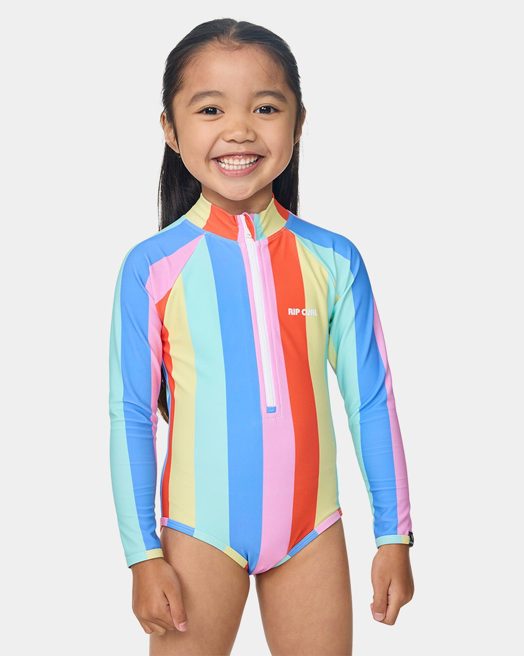 Girls 2-7 Ranbow Stripe Surf One Piece Swimsuit