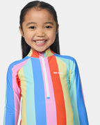 Girls 2-7 Ranbow Stripe Surf One Piece Swimsuit
