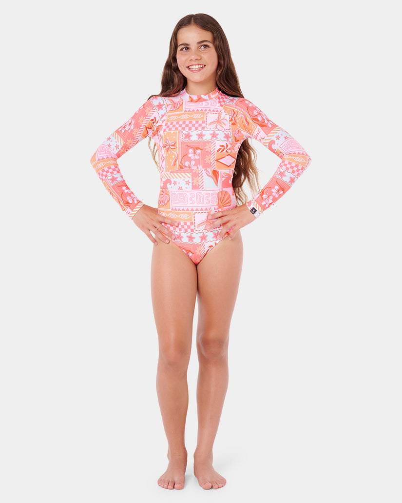 Girls 8-16 Paradise Club Long Sleeve One Piece