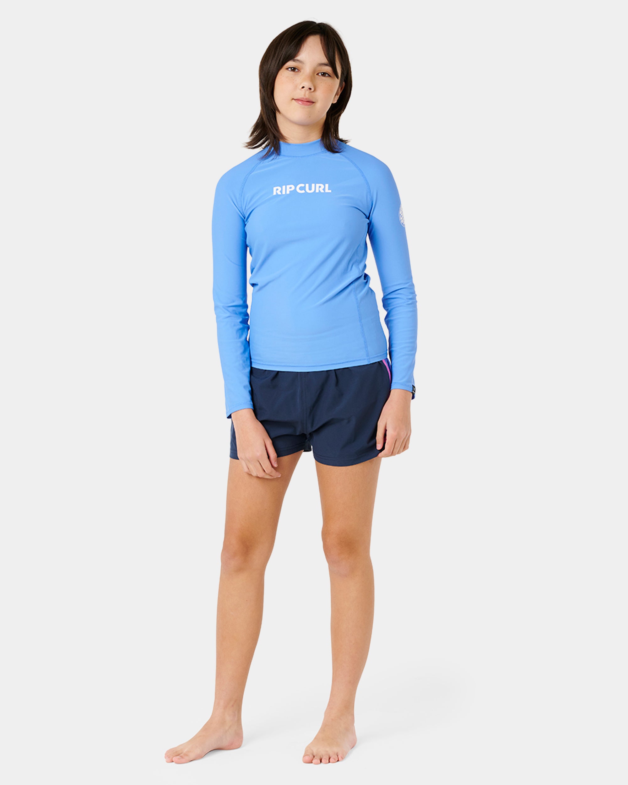 Girls 8-14 Classic Surf Long Sleeve Rash Vest