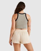 WOMENS CROP STRIPE TANK TOP