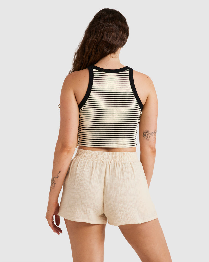WOMENS CROP STRIPE TANK TOP