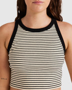 WOMENS CROP STRIPE TANK TOP