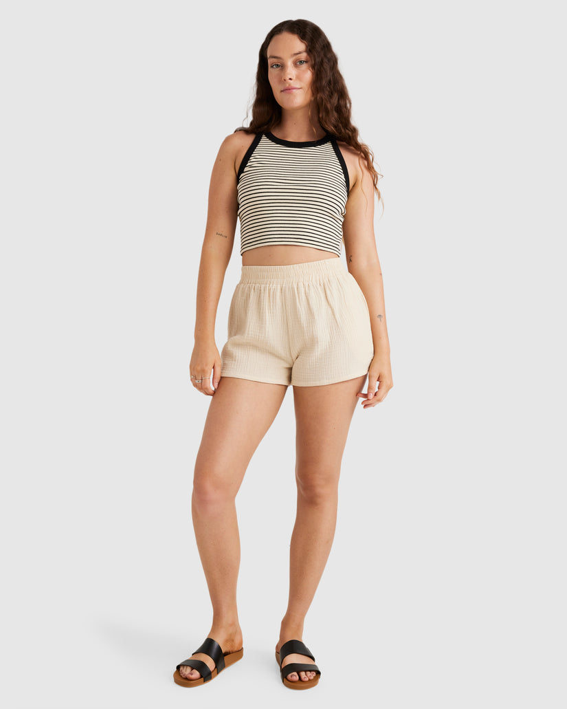 WOMENS CROP STRIPE TANK TOP