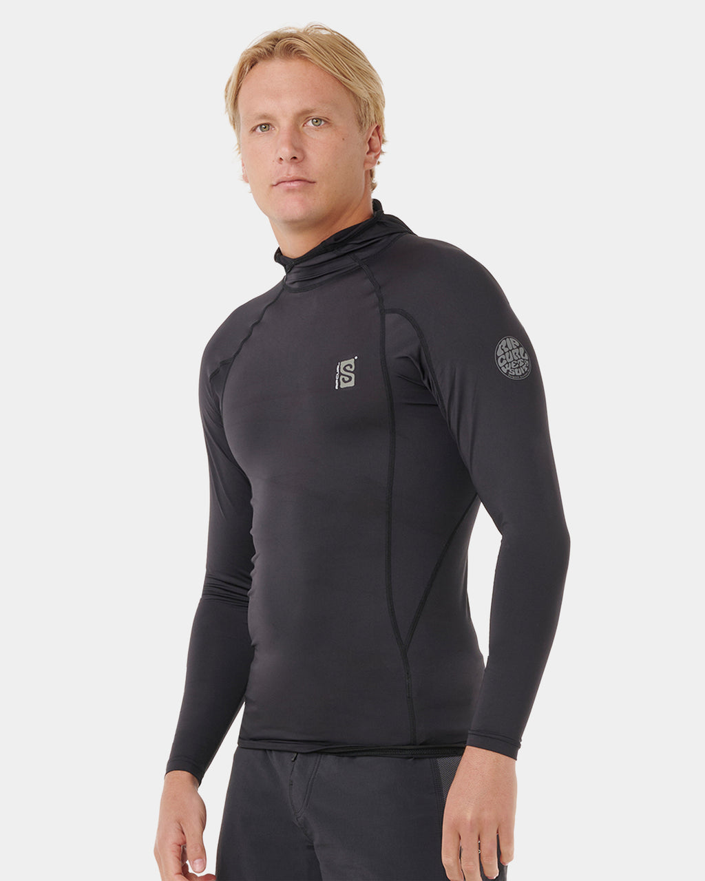 Mens Search UPF Performance Hood Long Sleeve Rash Vest