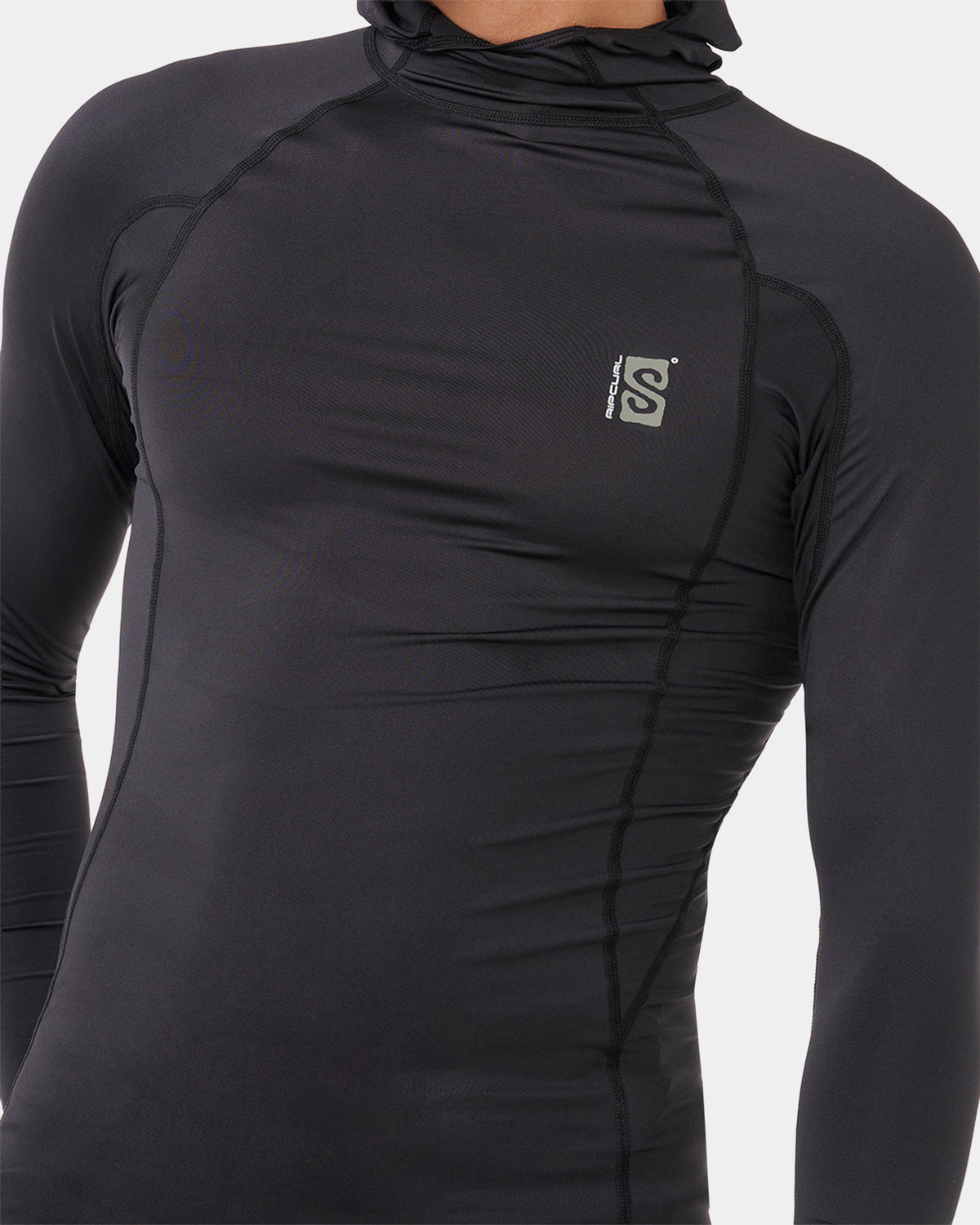 Mens Search UPF Performance Hood Long Sleeve Rash Vest
