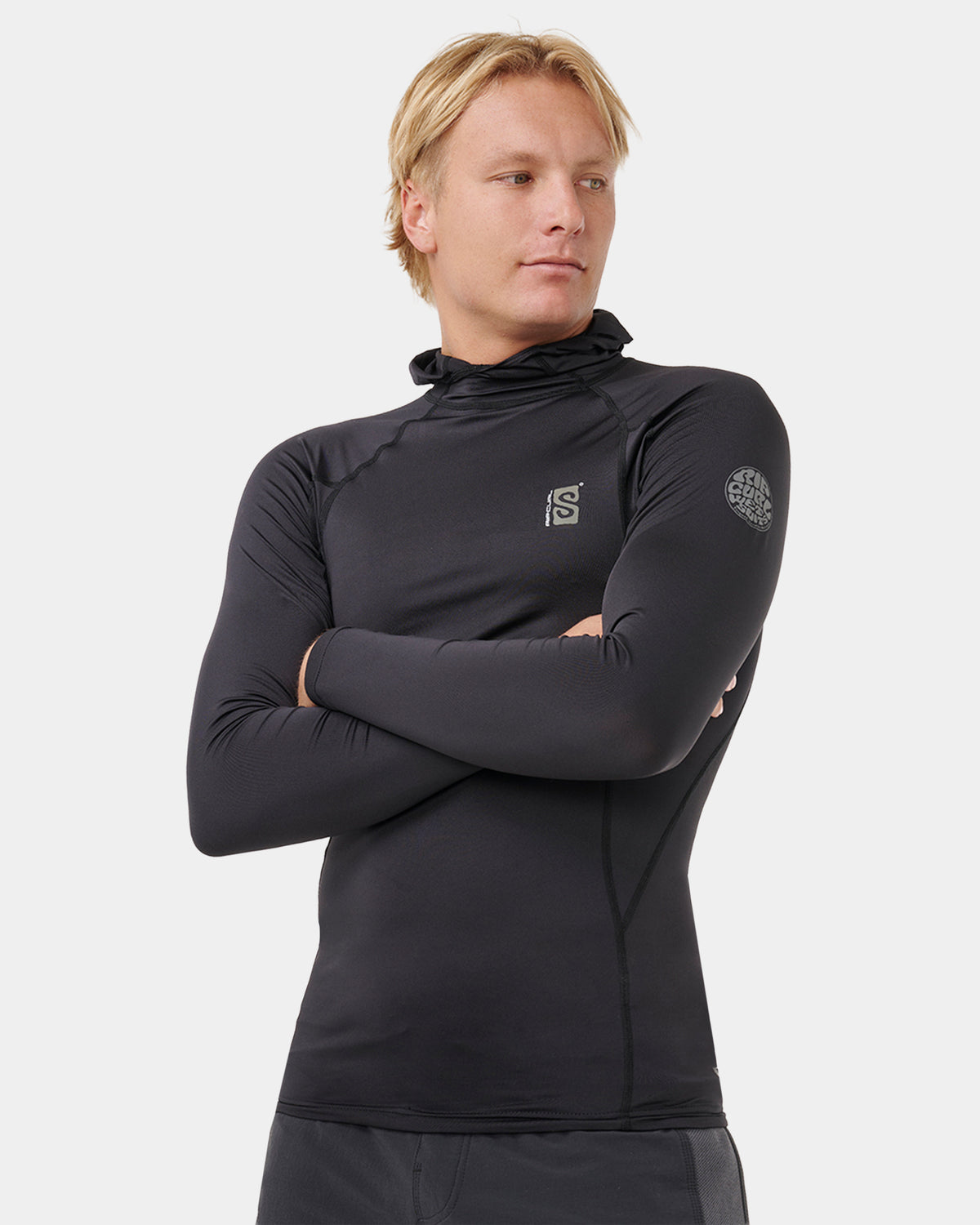 Mens Search UPF Performance Hood Long Sleeve Rash Vest