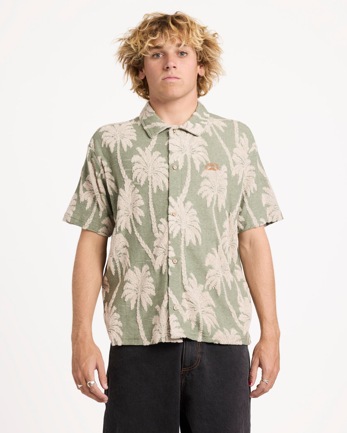 Mens Palm Fall Short Sleeve Shirt