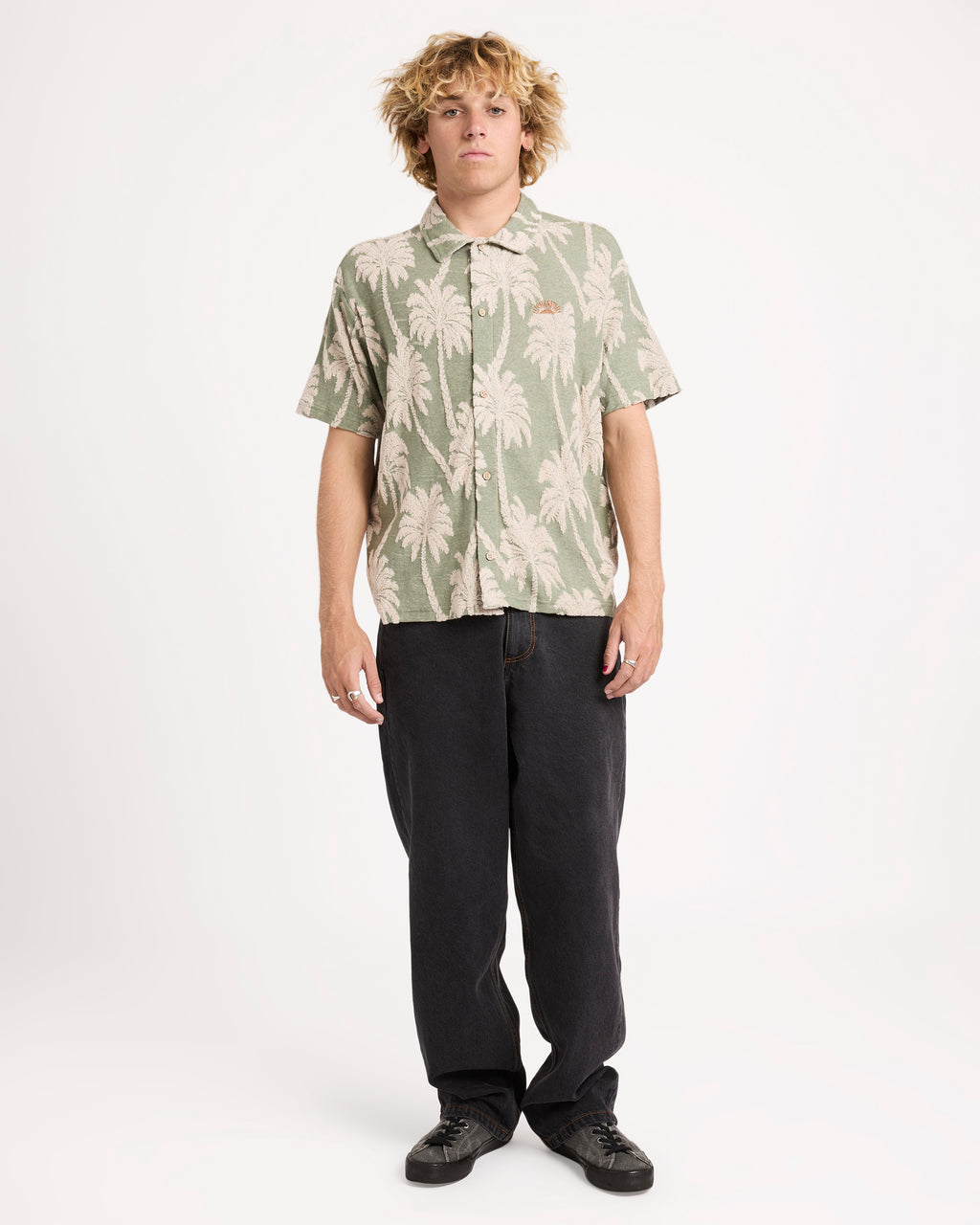 Mens Palm Fall Short Sleeve Shirt