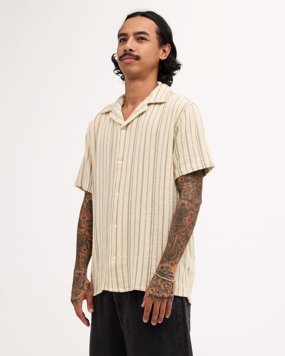 Mens Vacancy Stripe Short Sleeve Shirt