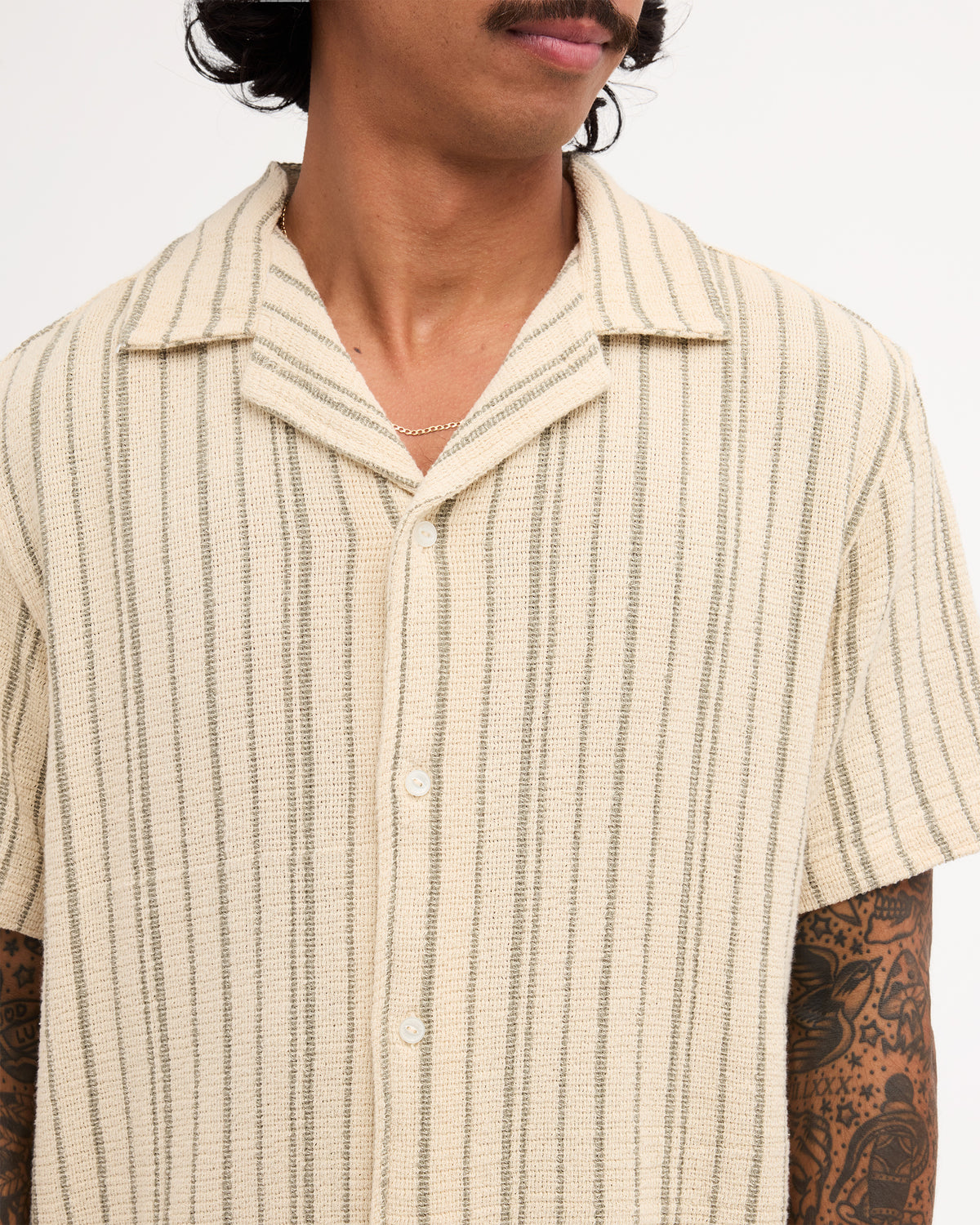 Mens Vacancy Stripe Short Sleeve Shirt