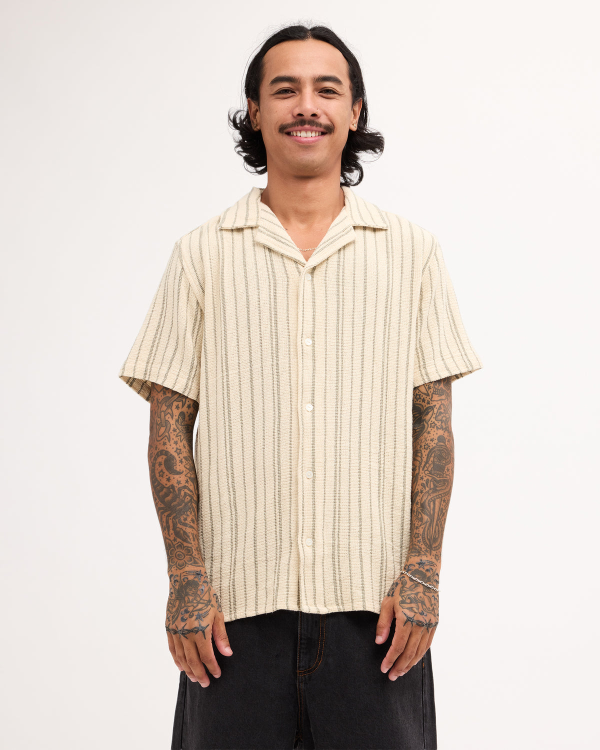 Mens Vacancy Stripe Short Sleeve Shirt