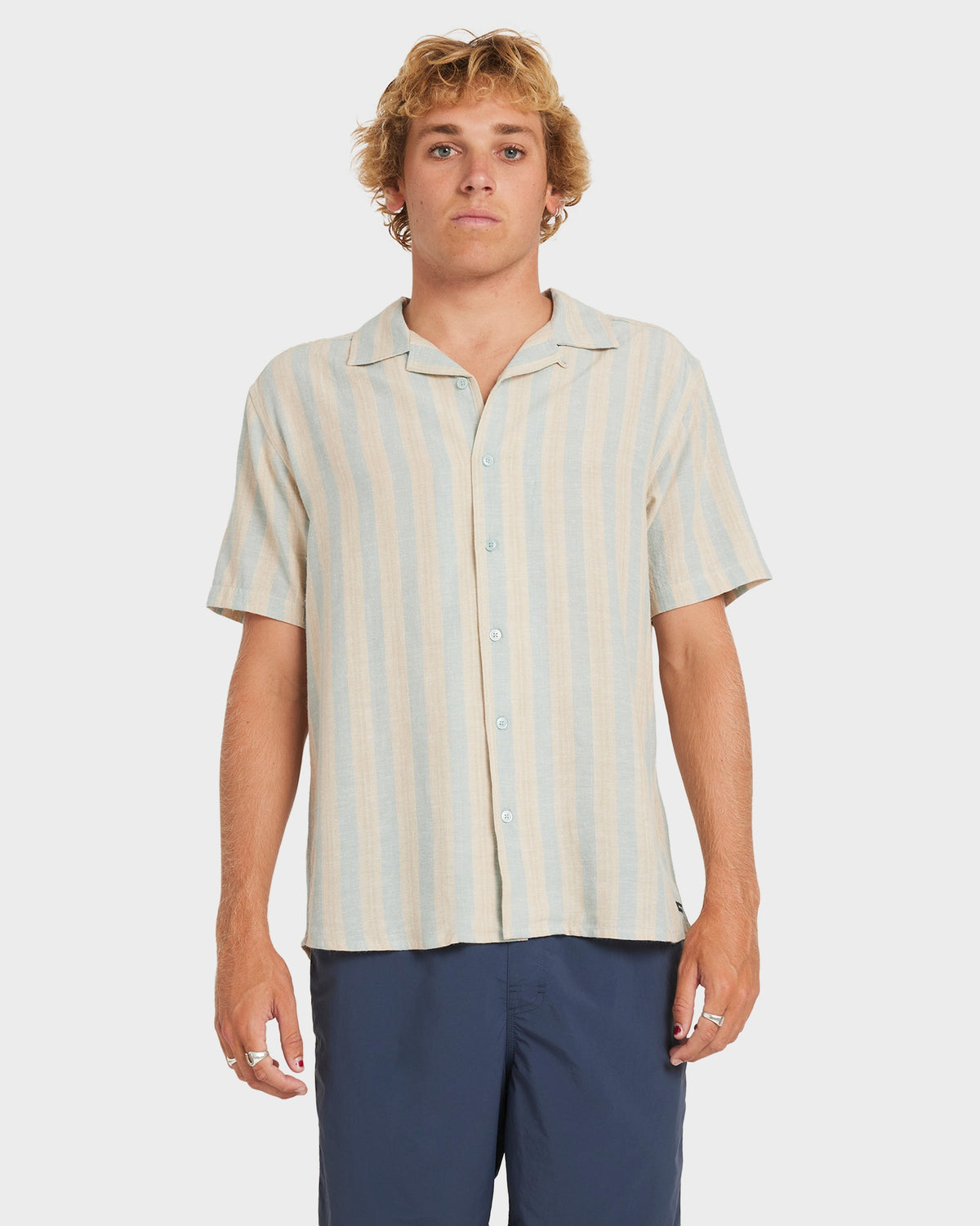 Mens Beat Stripe Short Sleeve Shirt
