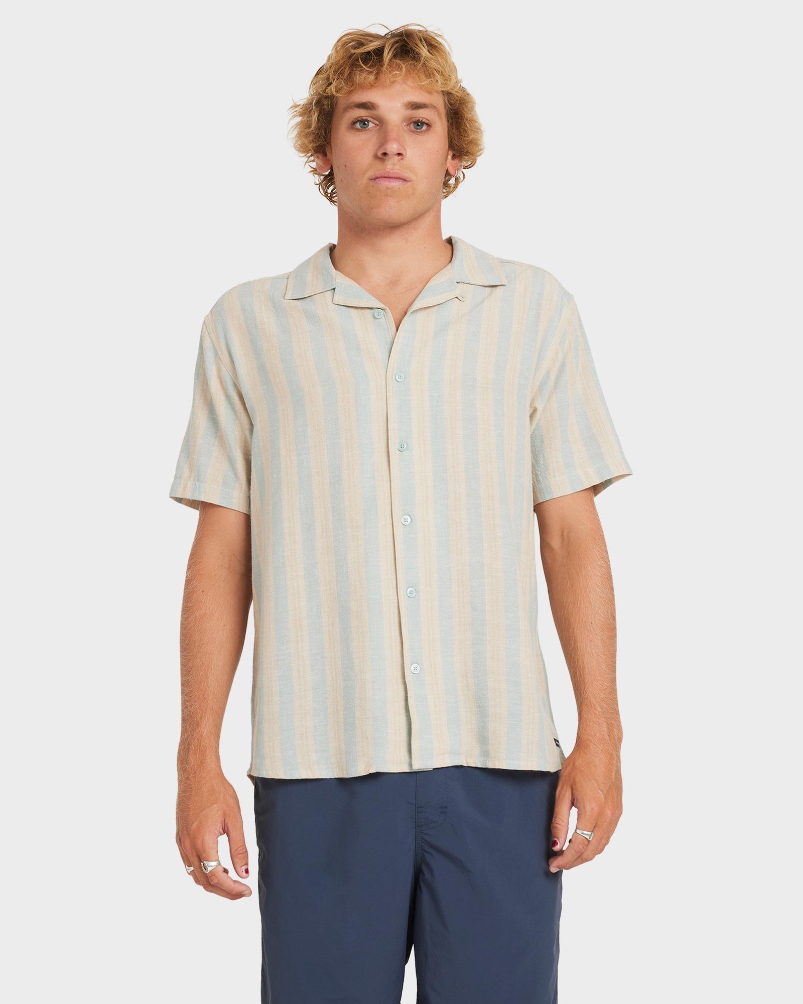 Mens Beat Stripe Short Sleeve Shirt