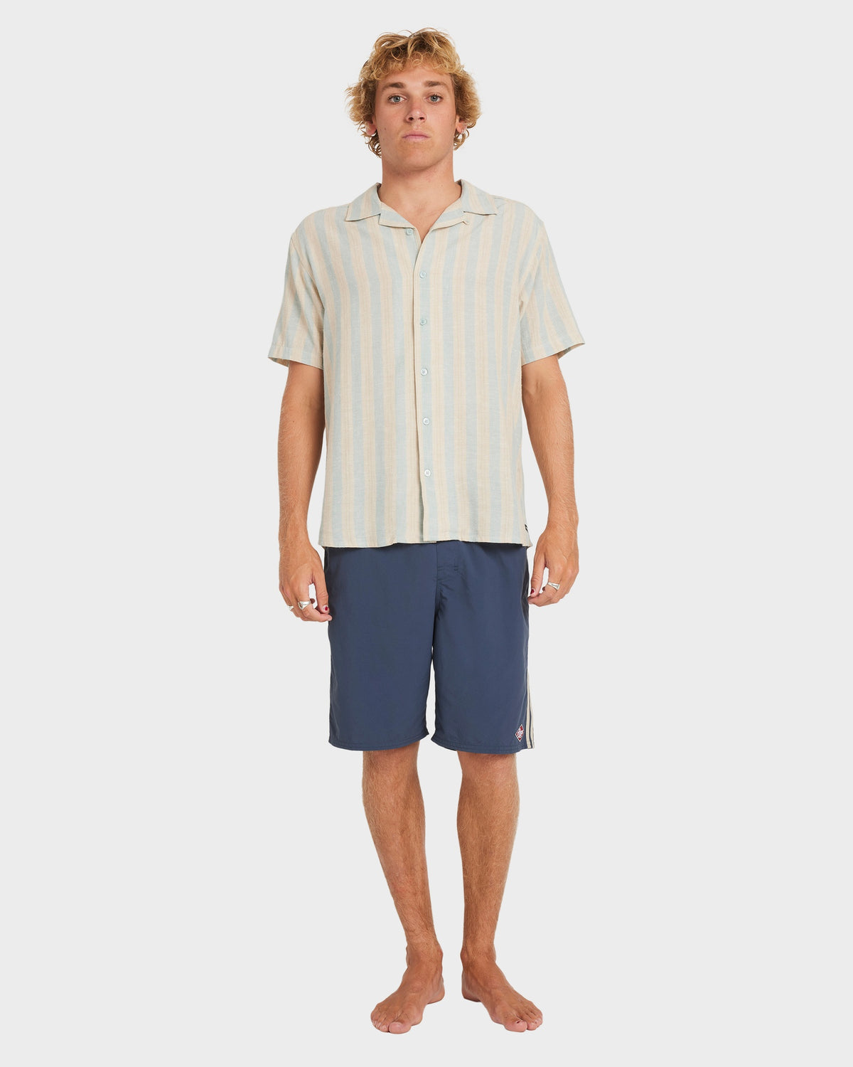 Mens Beat Stripe Short Sleeve Shirt