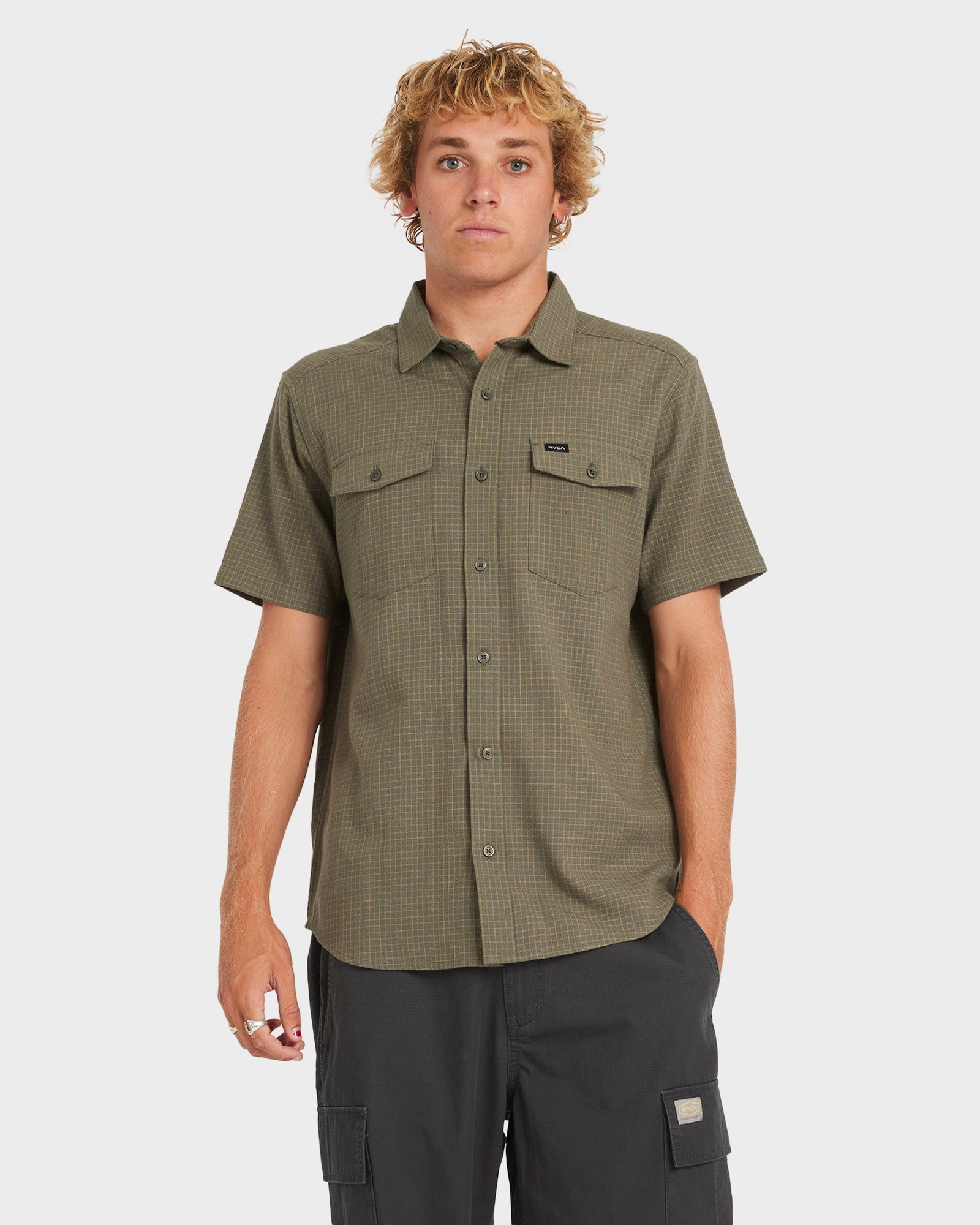 Mens Costa Plaid Short Sleeve Shirt