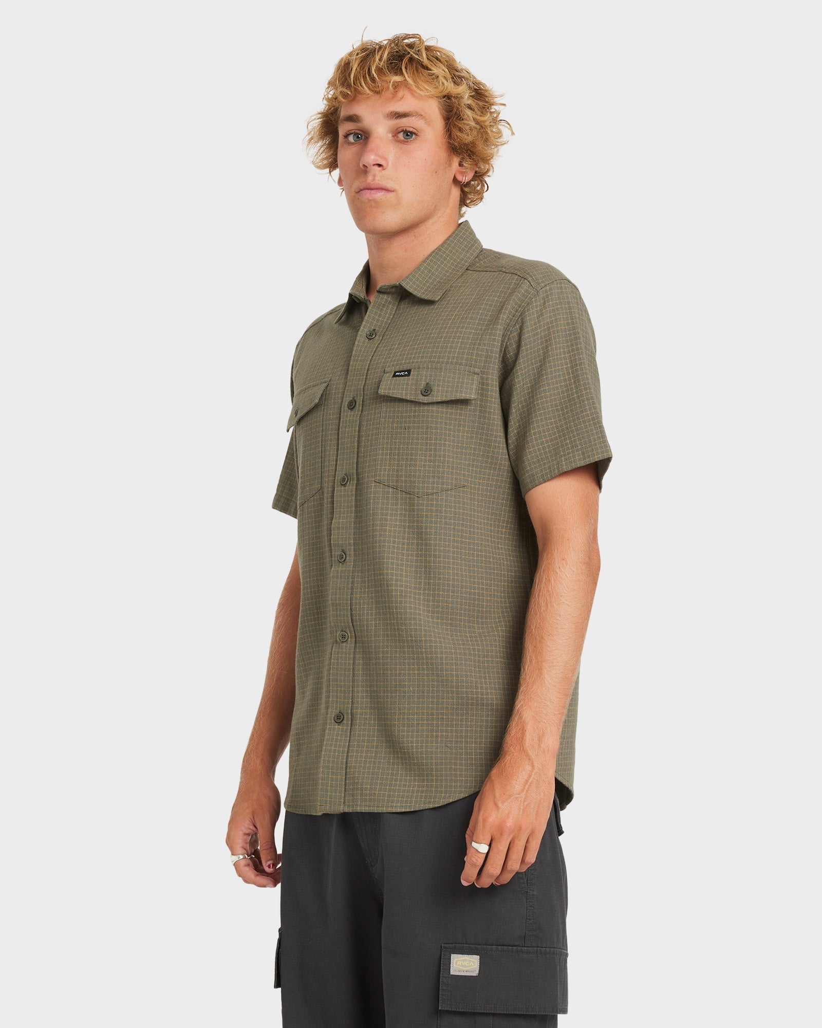 Mens Costa Plaid Short Sleeve Shirt