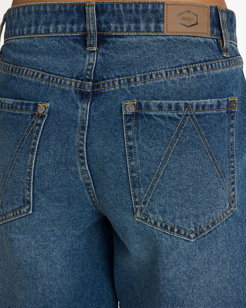 Womens Long Beach Denim Shorts