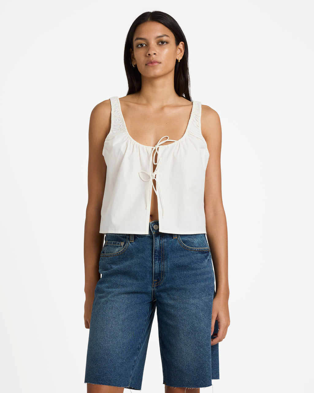 Womens Long Beach Denim Shorts