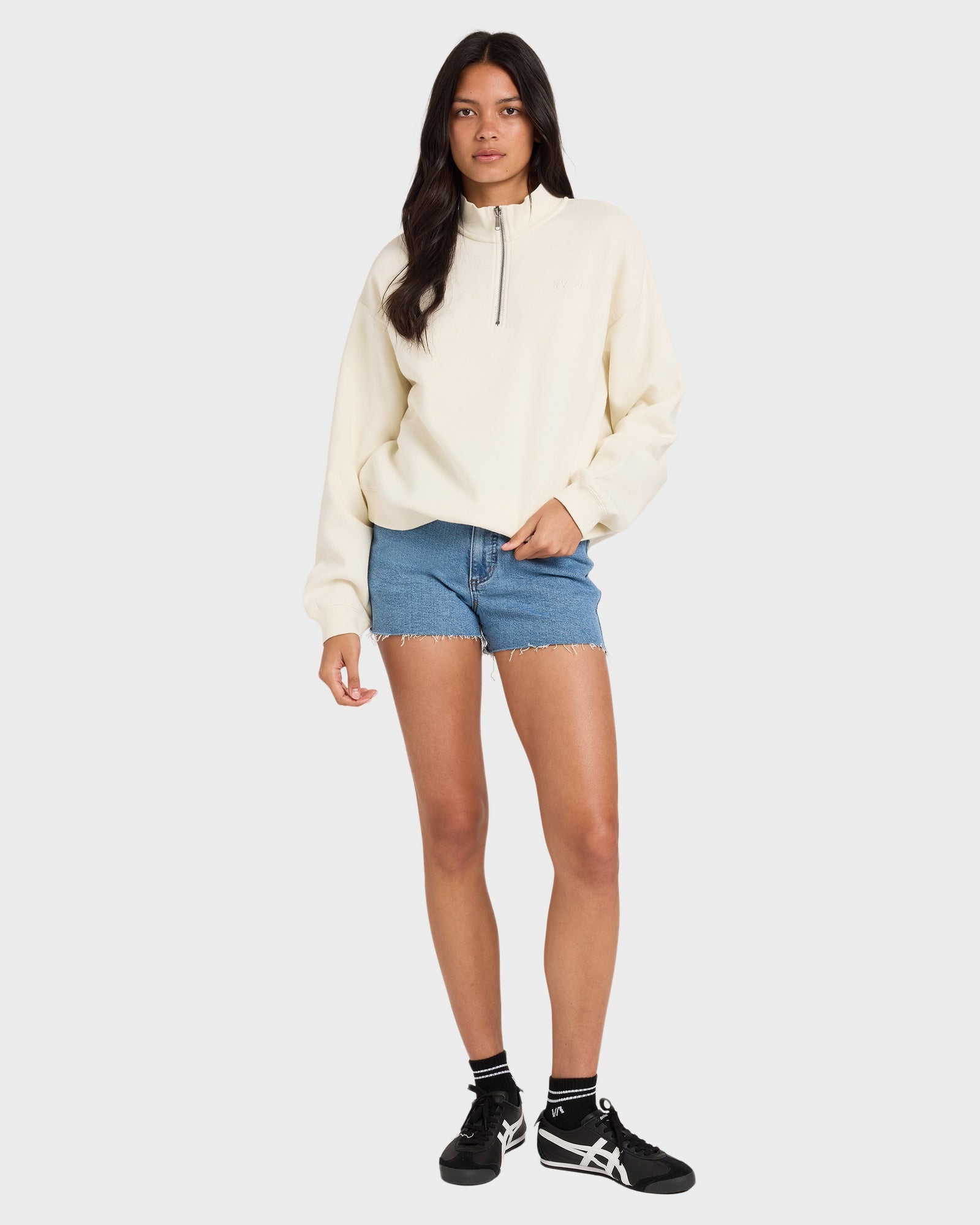 Womens RVCA 1/4 Zip Fleece Jumper