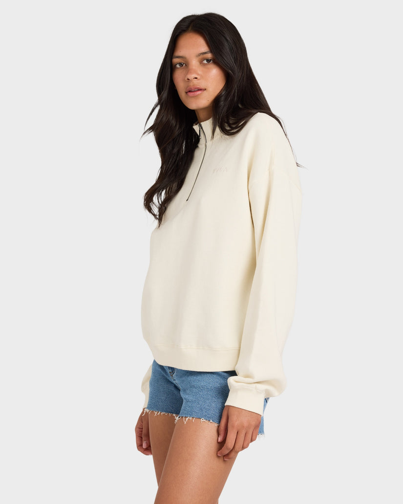 Womens RVCA 1/4 Zip Fleece Jumper