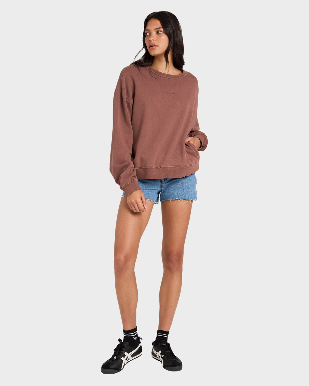 Womens RVCA Pocket Crew Neck