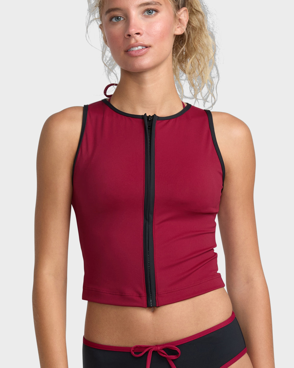 Womens Aren Zip Up Bikini Top