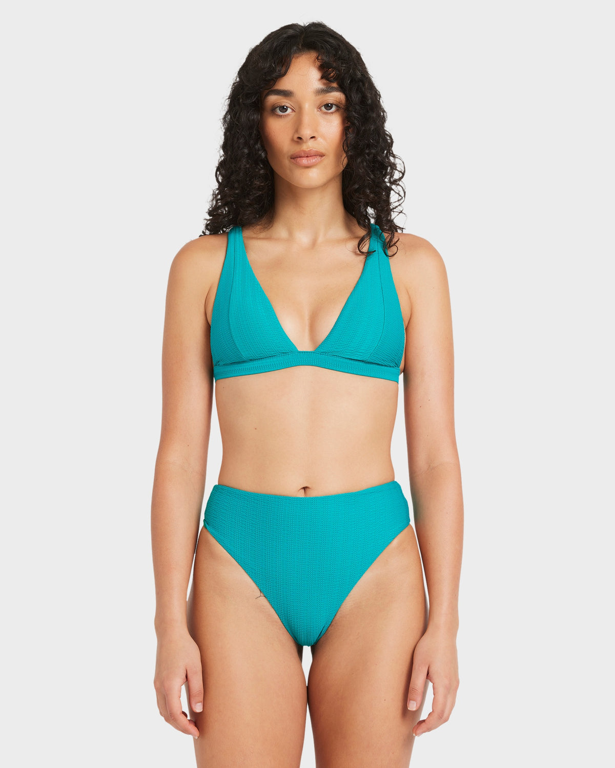 Womens Pucker Fixed Tall Bikini Top