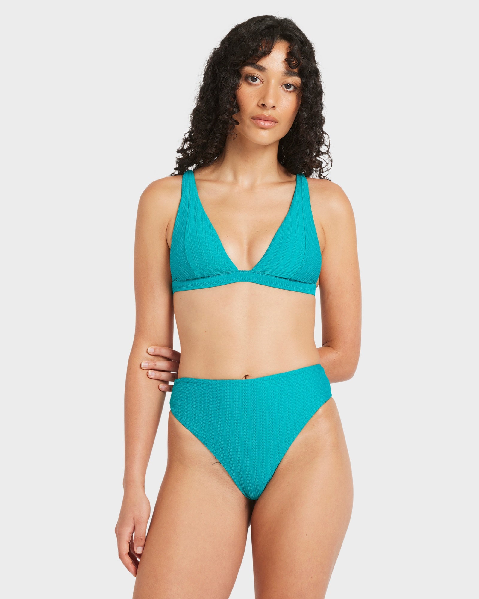 Womens Pucker High Rise Bikini Bottom