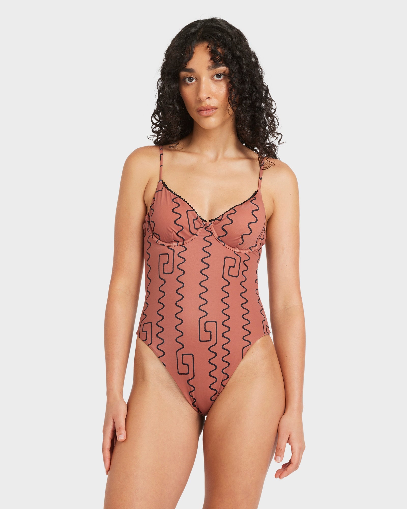 Womens Thought Pattern One Piece Swimsuit Womens Thought Pattern One Piece Swimsuit