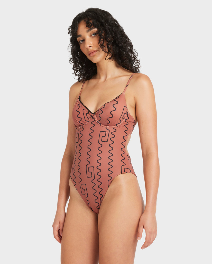 Womens Thought Pattern One Piece Swimsuit