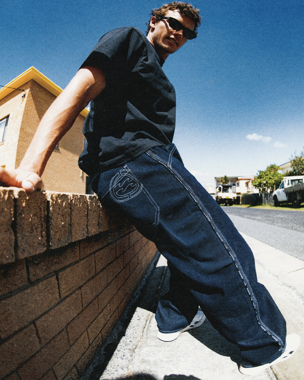 Mens Spec 73 Chrome Baggy Denim Pants