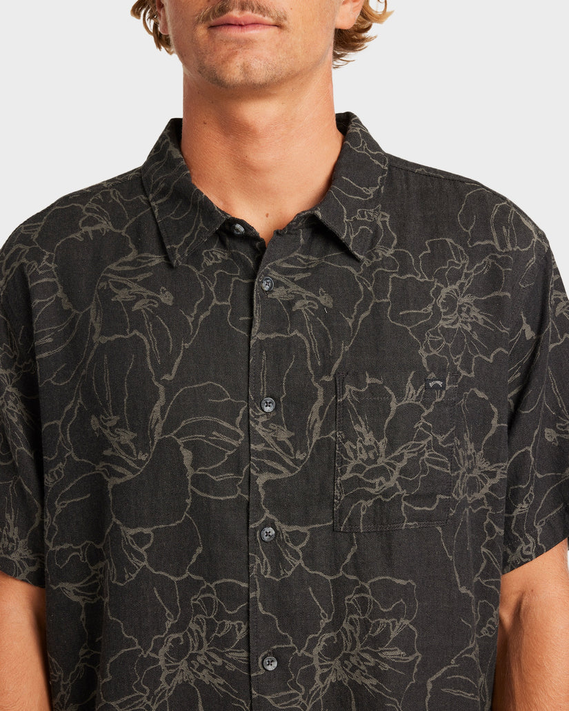 Mens Sundays Jacquard Short Sleeve Shirt
