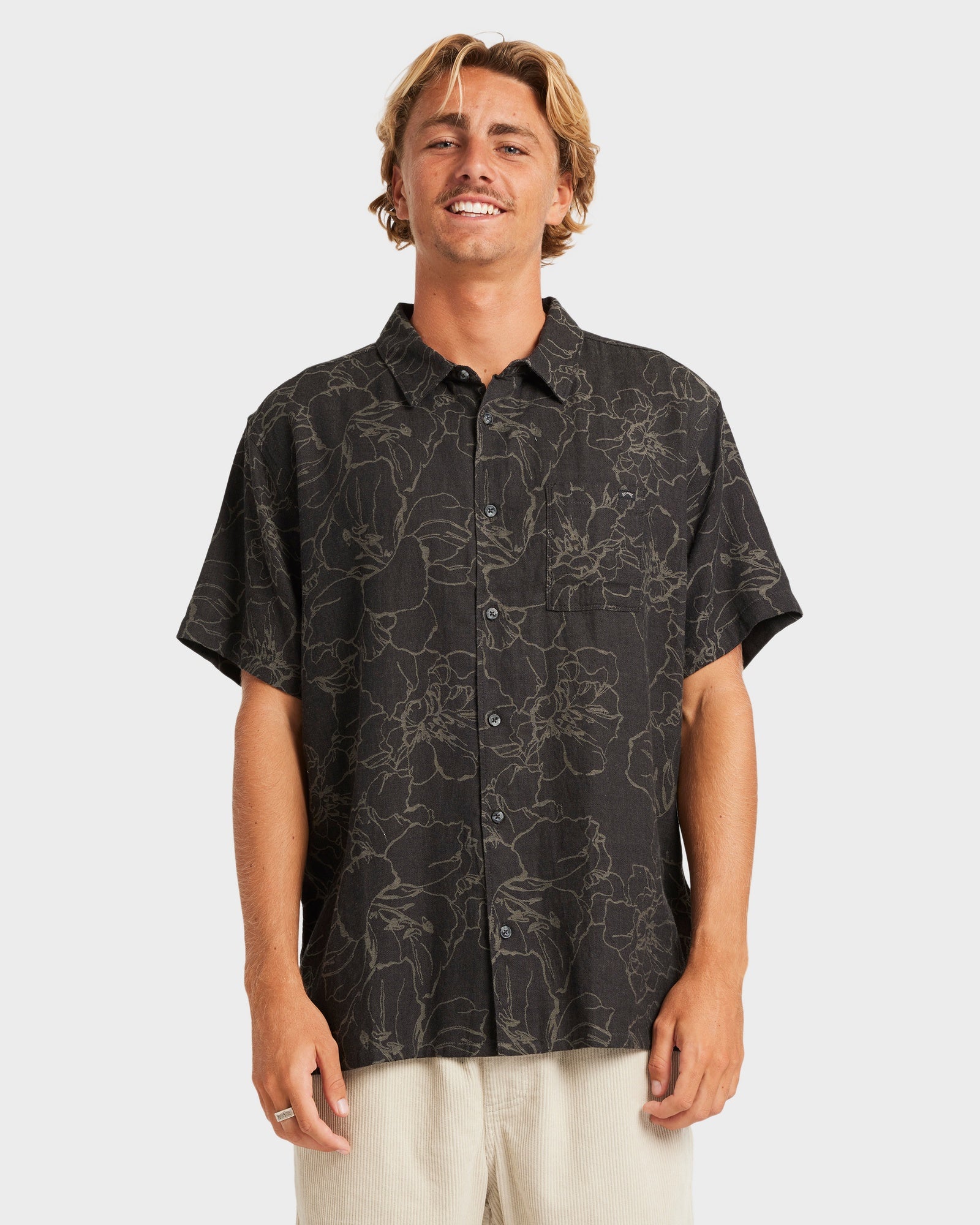 Mens Sundays Jacquard Short Sleeve Shirt