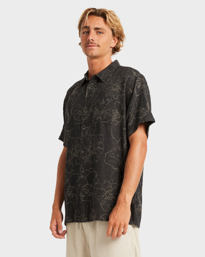 Mens Sundays Jacquard Short Sleeve Shirt