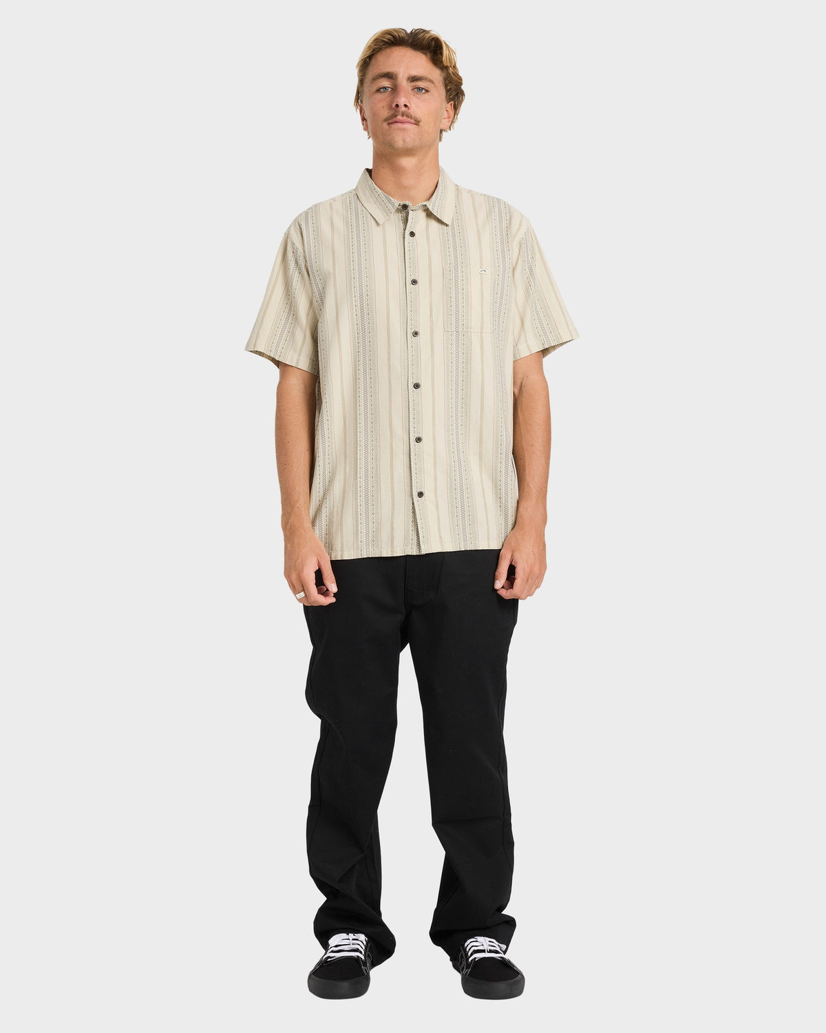 Mens Sundays Jacquard Short Sleeve Shirt