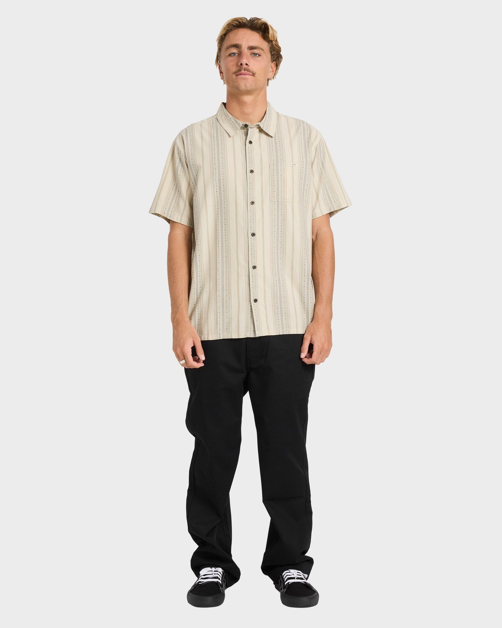 Mens Sundays Jacquard Short Sleeve Shirt