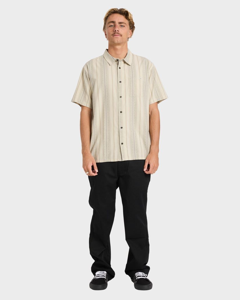 Mens Sundays Jacquard Short Sleeve Shirt