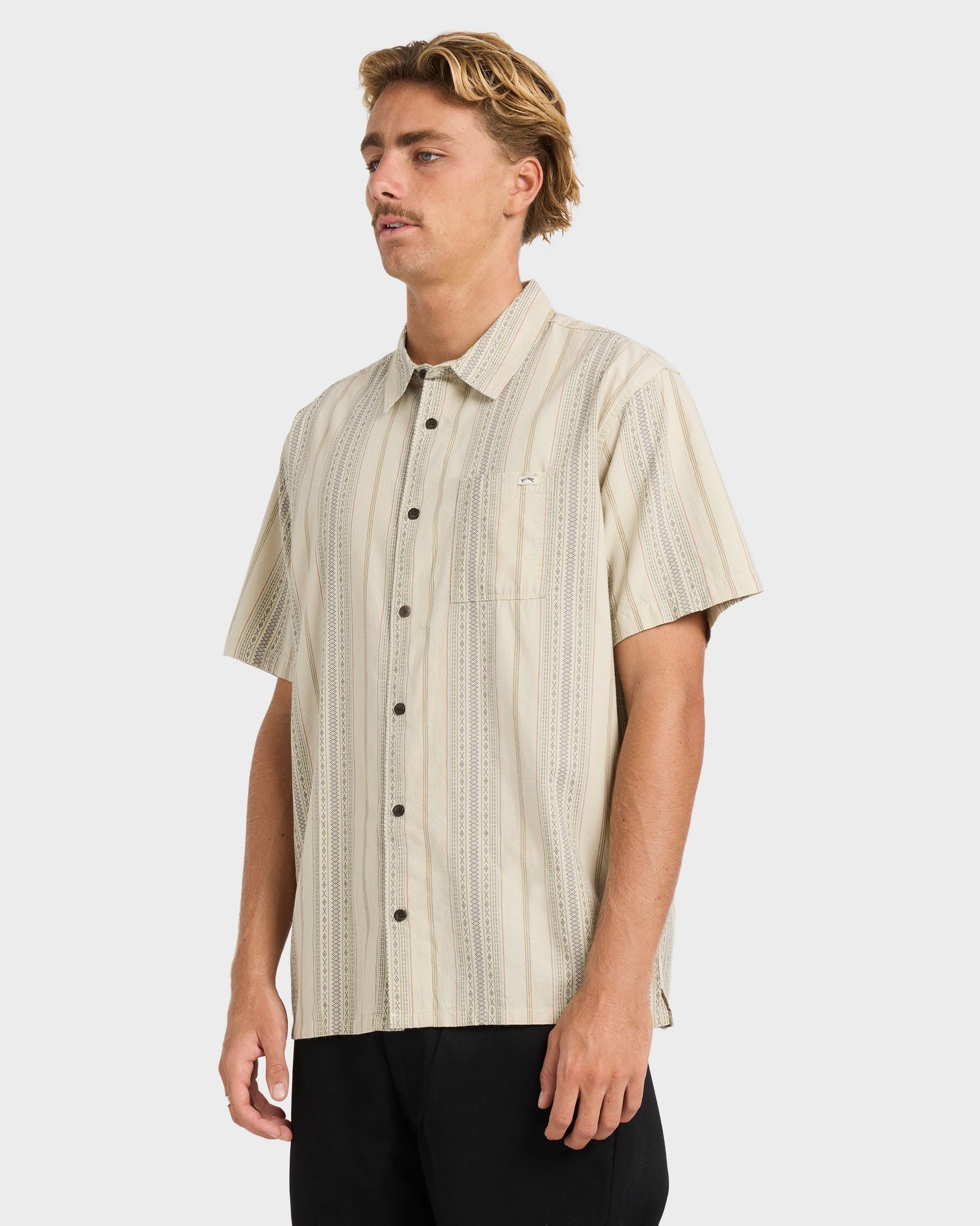 Mens Sundays Jacquard Short Sleeve Shirt