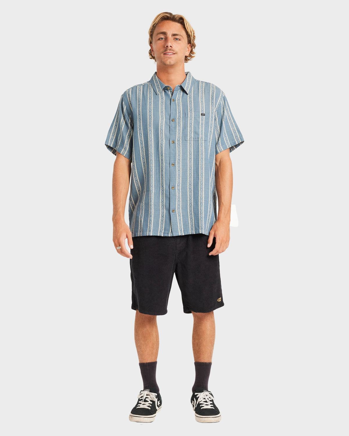 Mens Sundays Jacquard Short Sleeve Shirt
