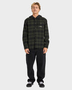 Mens Baja Surf Hooded Flannel Shirt